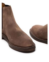 Bottines chelsea en daim marron Brunello Cucinelli