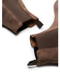 Bottines chelsea en daim marron Brunello Cucinelli