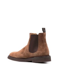 Bottines chelsea en daim marron Brunello Cucinelli