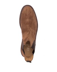 Bottines chelsea en daim marron Brunello Cucinelli