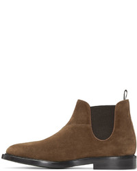 Bottines chelsea en daim marron Paul Smith