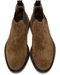 Bottines chelsea en daim marron Paul Smith