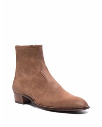 Bottines chelsea en daim marron Saint Laurent