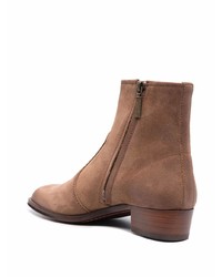 Bottines chelsea en daim marron Saint Laurent