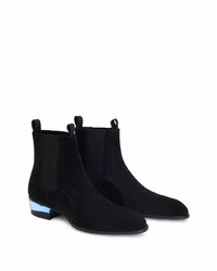 Bottines chelsea en daim noires Giuseppe Zanotti