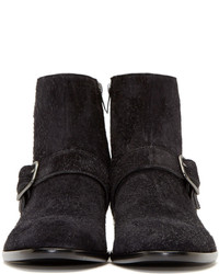 Bottines chelsea en daim noires Alexander McQueen