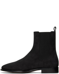 Bottines chelsea en daim noires The Row