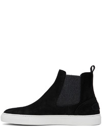 Bottines chelsea en daim noires Brioni