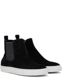 Bottines chelsea en daim noires Brioni