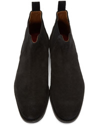 Bottines chelsea en daim noires Grenson