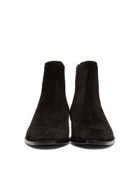 Bottines chelsea en daim noires Saint Laurent