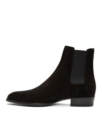 Bottines chelsea en daim noires Saint Laurent