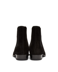 Bottines chelsea en daim noires Saint Laurent