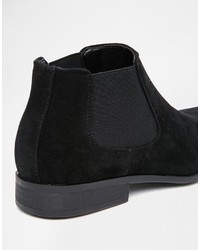 Bottines chelsea en daim noires Asos