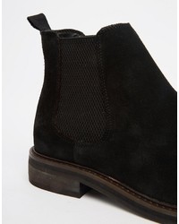 Bottines chelsea en daim noires Asos