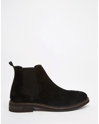 Bottines chelsea en daim noires Asos