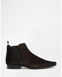 Bottines chelsea en daim noires Asos