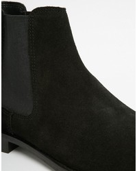 Bottines chelsea en daim noires Asos