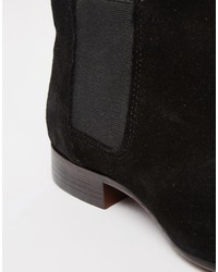 Bottines chelsea en daim noires Asos