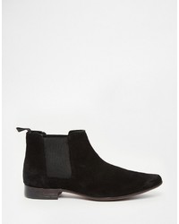 Bottines chelsea en daim noires Asos