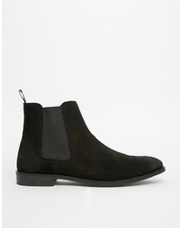 Bottines chelsea en daim noires Asos