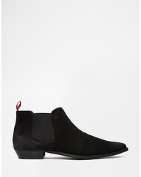 Bottines chelsea en daim noires Asos