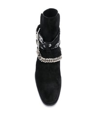 Bottines chelsea en daim noires Amiri