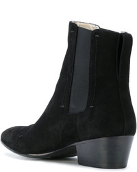 Bottines chelsea en daim noires Rochas