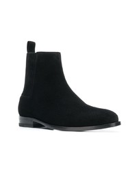 Bottines chelsea en daim noires Saint Laurent