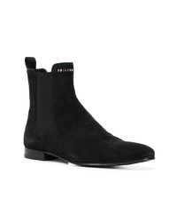 Bottines chelsea en daim noires Philipp Plein