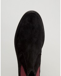 Bottines chelsea en daim noires Asos