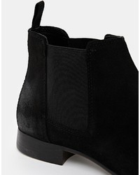 Bottines chelsea en daim noires Asos