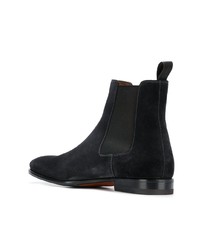 Bottines chelsea en daim noires Santoni