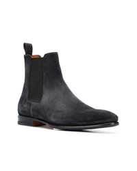 Bottines chelsea en daim noires Santoni