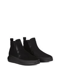 Bottines chelsea en daim noires Giuseppe Zanotti