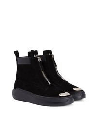 Bottines chelsea en daim noires Giuseppe Zanotti