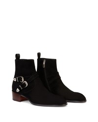 Bottines chelsea en daim noires Giuseppe Zanotti