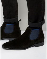 Bottines chelsea en daim noires Dune