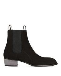 Bottines chelsea en daim noires Giuseppe Zanotti