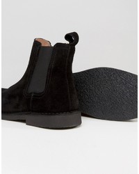 Bottines chelsea en daim noires Selected