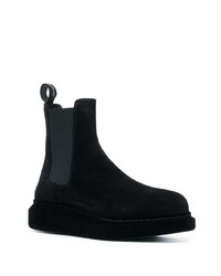 Bottines chelsea en daim noires Alexander McQueen