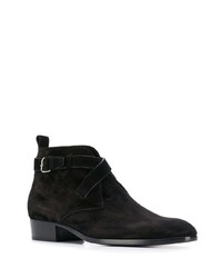 Bottines chelsea en daim noires Saint Laurent