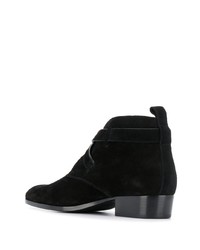 Bottines chelsea en daim noires Saint Laurent