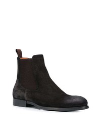 Bottines chelsea en daim noires Santoni