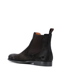 Bottines chelsea en daim noires Santoni