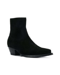 Bottines chelsea en daim noires Saint Laurent