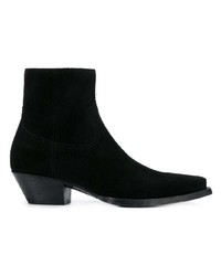 Bottines chelsea en daim noires Saint Laurent