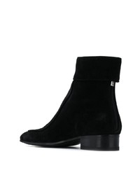 Bottines chelsea en daim noires Saint Laurent