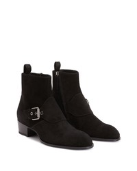 Bottines chelsea en daim noires Giuseppe Zanotti