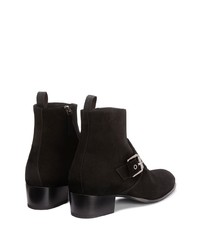 Bottines chelsea en daim noires Giuseppe Zanotti